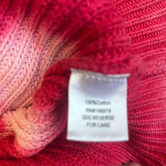 FRESHMAN PINK BLEACHED TIE DYE RIBBED KNIT COTTON OVERSIZED SWEATER SMALL - Picture 9 of 13
